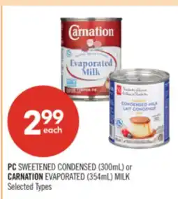 Shoppers Drug Mart PC SWEETENED CONDENSED (300mL) or CARNATION EVAPORATED (354mL) MILK offer