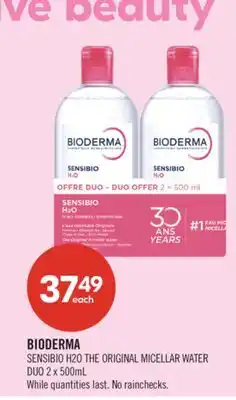 Shoppers Drug Mart BIODERMA SENSIBIO H2O THE ORIGINAL MICELLAR WATER DUO offer