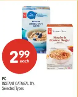 Shoppers Drug Mart PC INSTANT OATMEAL 8's offer