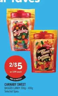 Shoppers Drug Mart CARNABY SWEET BAGGED CANDY 300g - 400g offer