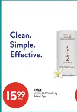 Shoppers Drug Mart NATIVE NATURAL DEODORANT offer