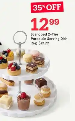 Kitchen Stuff Plus Scalloped 2-Tier Porcelain Serving Dish offer