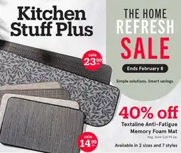 Kitchen Stuff Plus Textaline Anti-Fatigue Memory Foam Mat offer