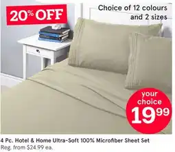Kitchen Stuff Plus 4 Pc. Hotel & Home Ultra-Soft 100% Microfiber Sheet Set offer