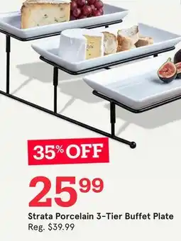 Kitchen Stuff Plus Strata Porcelain 3-Tier Buffet Plate offer