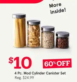 Kitchen Stuff Plus 4 Pc. Mod Cylinder Canister Set offer