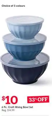 Kitchen Stuff Plus 6 Pc. Croft Mixing Bowl Set offer