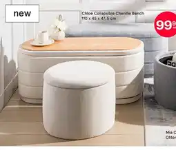 Kitchen Stuff Plus Chloe Collapsible Chenille Bench offer