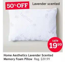 Kitchen Stuff Plus Home Aesthetics Lavender Scented Memory Foam Pillow offer