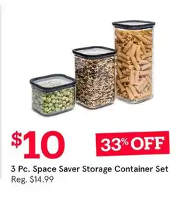 Kitchen Stuff Plus 3 Pc. Space Saver Storage Container Set offer