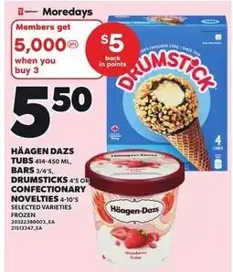 Independent City Market HÄAGEN DAZS TUBS, 414-450 ML, BARS 3/4'S, DRUMSTICKS, 4'S OR CONFECTIONARY NOVELTIES, 4-10'S offer