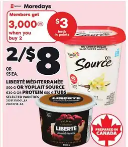 Independent City Market LIBERTÉ MÉDITERRANÉE, 500 G OR YOPLAIT SOURCE, 630 G OR PROTEIN, 650 G TUBS offer