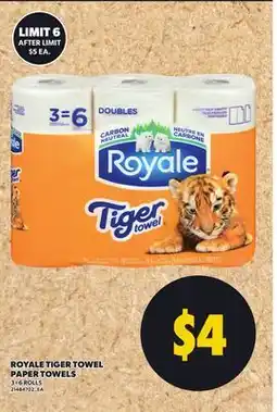 Independent City Market ROYALE TIGER TOWEL PAPER TOWELS, 3=6 ROLLS offer