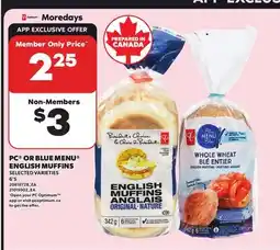 Independent City Market PC OR BLUE MENU ENGLISH MUFFINS, 6'S offer