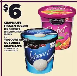Independent City Market CHAPMAN'S FROZEN YOGURT OR SORBET offer