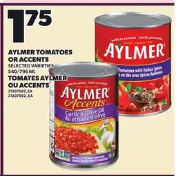 Independent City Market AYLMER TOMATOES OR ACCENTS, 540/796 ML offer