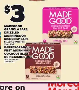 Independent City Market MADEGOOD GRANOLA BARS, DRIZZLED, MORNINGS OR RICE CRISP BARS offer