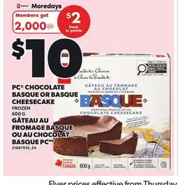 Independent City Market PC CHOCOLATE BASQUE OR BASQUE CHEESECAKE offer