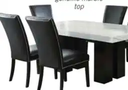 The Brick Cami 7pc Counter-Height Dining Set with Table & 6 Black Chairs, Genuine Marble Top, 54W Square offer