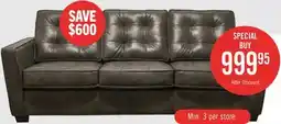 The Brick Clare 85 Genuine Leather Sofa with Button Tufting – Charcoal offer