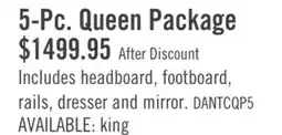 The Brick Scott Living Dante 5pc Bedroom Set with Bed, Dresser & Mirror, Brown - King Size offer