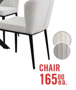 The Brick Zoe Dining Chair with Polyester Fabric & Channeled Tufting, Metal - Ivory offer
