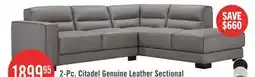 The Brick Citadel 2-Piece Left-Facing Top-Grain Genuine Leather Sectional with Wood Legs - Grey offer