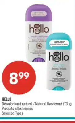 Pharmaprix HELLO Natural Deodorant (73 g) offer