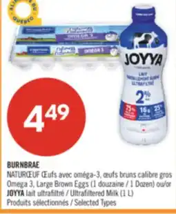 Pharmaprix NATURŒUF 3, Large Brown Eggs ( 1Dozen) or JOYYA Ultrafiltered Milk (1 L) offer