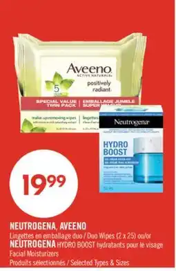 Pharmaprix NEUTROGENA, AVEENO Duo Wipes (2 x 25) or NEUTROGENA HYDRO BOOST Facial Moisturizers offer