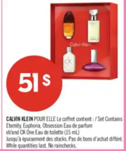 Pharmaprix CALVIN KLEIN Set Contains Eternity, Euphoria, Obsession and CK One (15 mL) offer