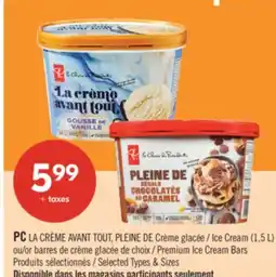 Pharmaprix PC Ice Cream 1.5 L or Premium Ice Cream Bars offer