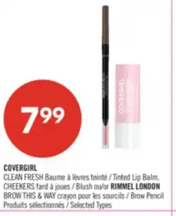 Pharmaprix COVERGIRL CLEAN FRESH Tinted Lip Balm, CHEEKERS Blush or RIMMEL LONDON BROW THIS & WAY Brow Pencil offer