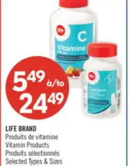 Pharmaprix LIFE BRAND Vitamin Products offer