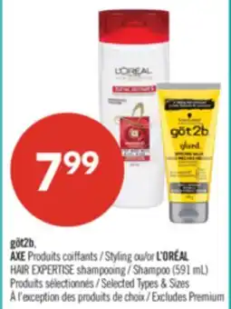 Pharmaprix göt2b, AXE Styling ou/or L'ORÉAL HAIR EXPERTISE Shampoo (591 mL) offer