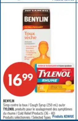 Pharmaprix BENYLIN Cough Syrup (250 mL) or TYLENOL Cold Relief Products (36 - 40) offer
