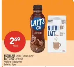 Pharmaprix NUTRILAIT Cream or LAIT'S GO (473 mL) offer