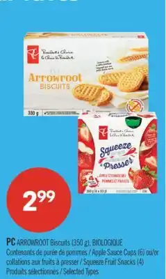 Pharmaprix PC ARROWROOT Biscuits (350 g) PC ARROWROOT Biscuits (350 g) or Squeeze Fruit Snacks (4) offer