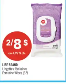 Pharmaprix LIFE BRAND Feminine Wipes offer