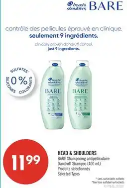 Pharmaprix HEAD & SHOULDERS BARE Dandruff Shampoo offer