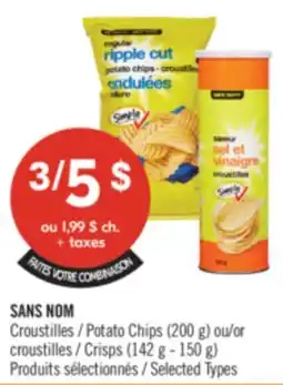 Pharmaprix NO NAME Potato Chips (200 g) or Crisps (142 g - 150 g) offer