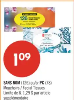 Pharmaprix NO NAME (126) or PC (78) Facial Tissues offer