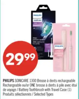 Pharmaprix PHILIPS SONICARE 1300 or Battery Toothbrush with Travel Case (1) offer