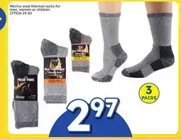 Rossy Merino wool thermal socks for men, women or children offer