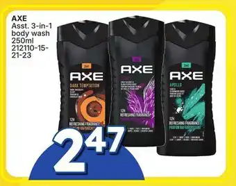 Rossy AXE Asst. 3-in-1 body wash offer