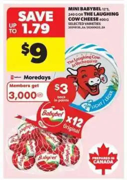 Real Canadian Superstore Mini Babybel 12's, 240g or The Laughing Cow Cheese 400g offer