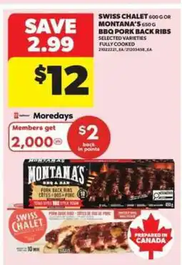 Real Canadian Superstore Swiss Chalet or Montana's BBQ Pork Back Ribs offer