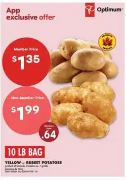 No Frills 10 LB BAG YELLOW or RUSSET POTATOES offer