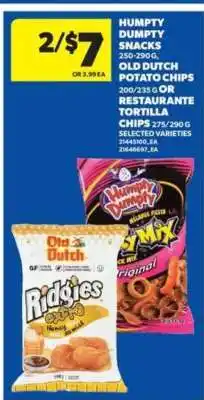 Real Canadian Superstore Humpty Dumpty Snacks, Old Dutch Potato Chips, Restaurante Tortilla Chips offer