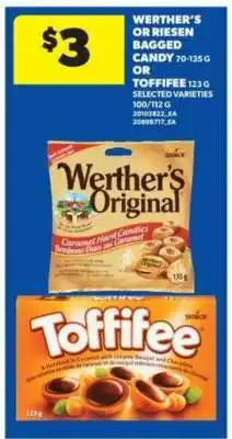 Real Canadian Superstore Werther’s or Riesen Bagged Candy or Toffifee offer